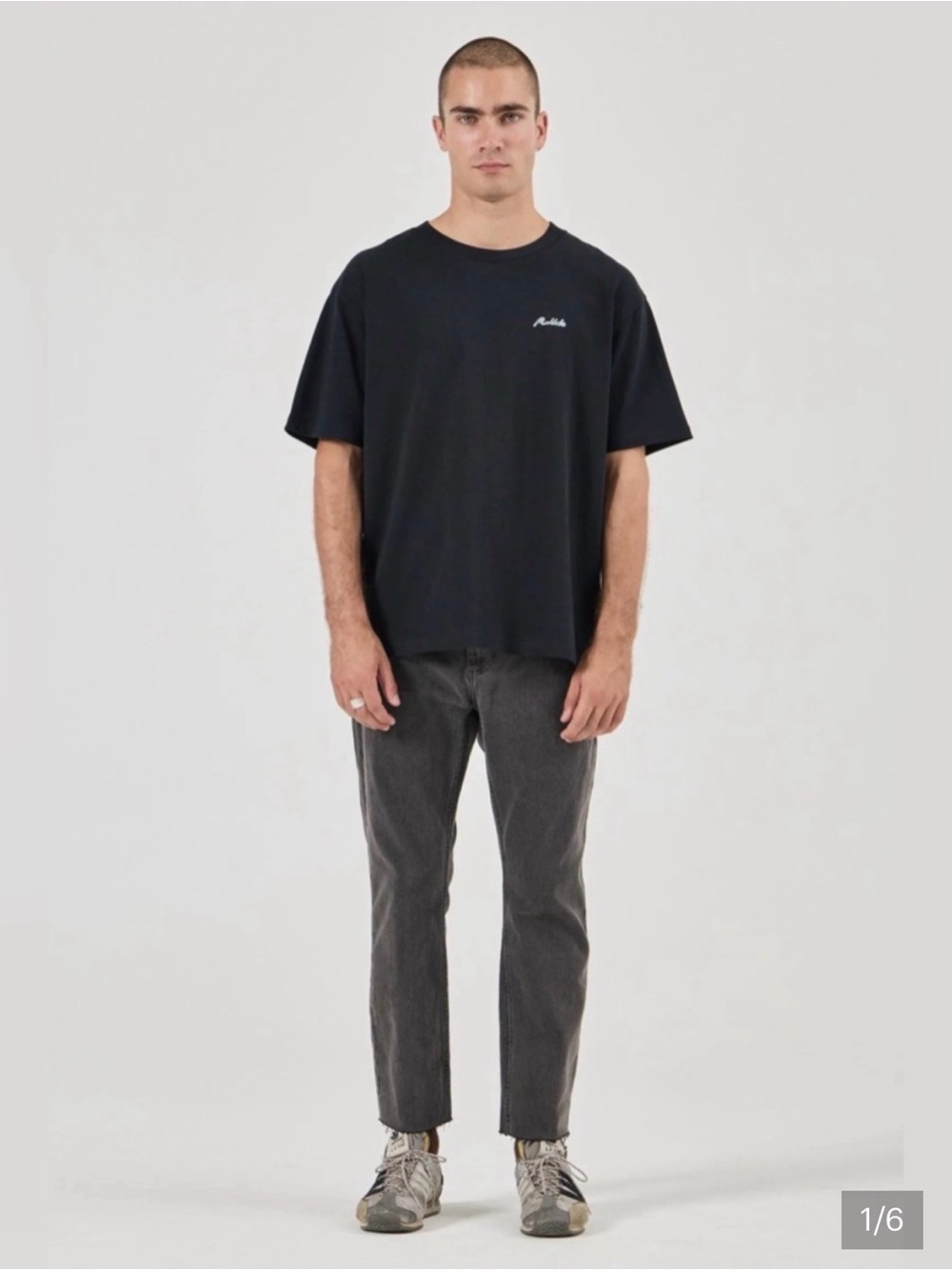 NWT ROLLA'S Men Relaxo Chop Black Denim Relaxed-Fit Raw Hem Cotton Material 30